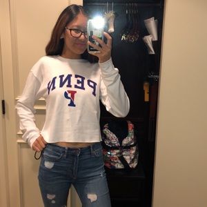 UPenn long sleeve crop top